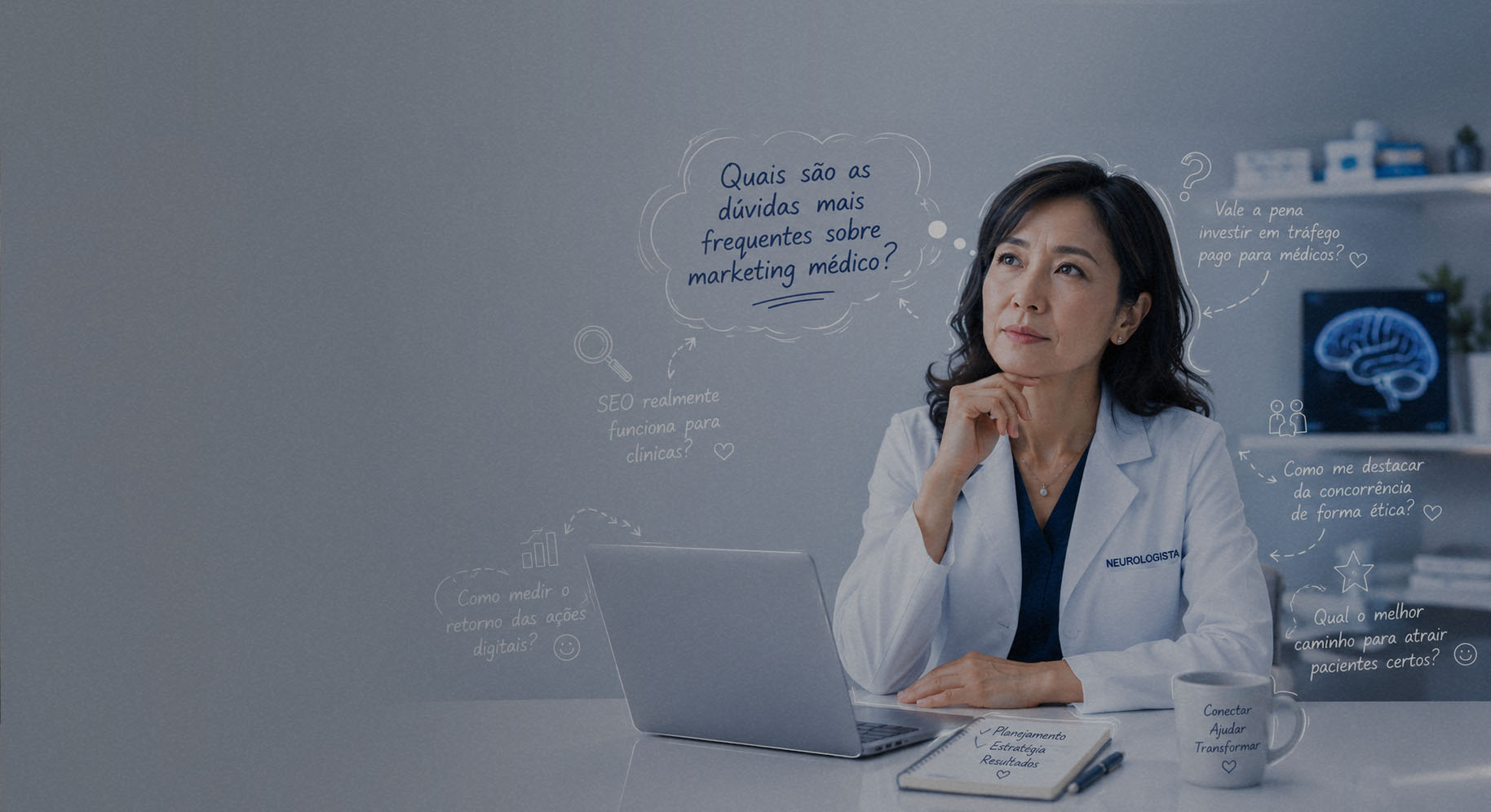 Dúvidas<br> Frequentes<br> no Marketing Médico