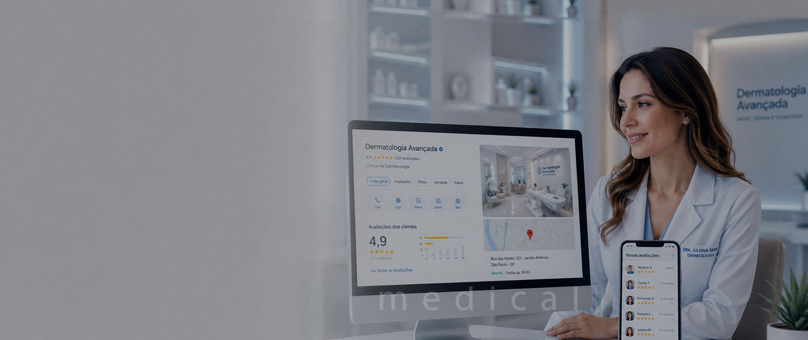 Google Business<br> é peça central<br> na captação de pacientes